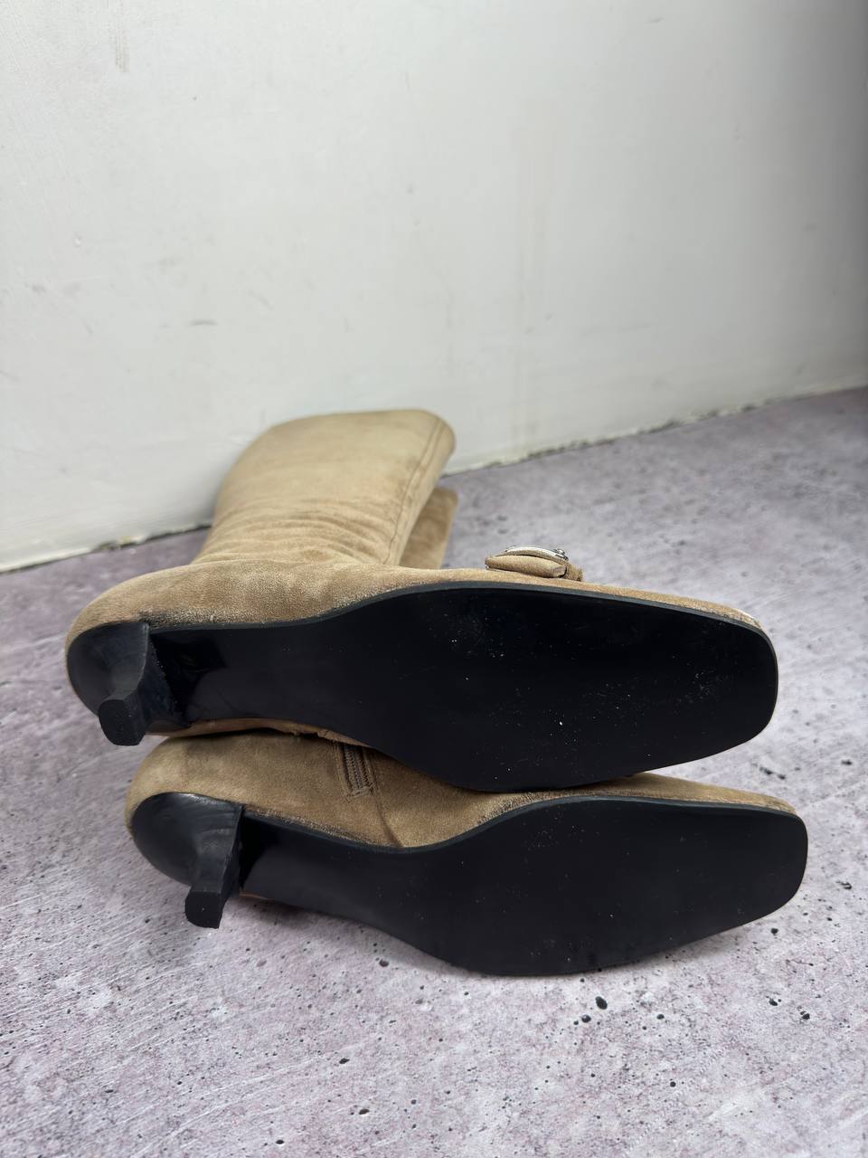 Prada Vintage Suede Boots Kitten Heels 37/38