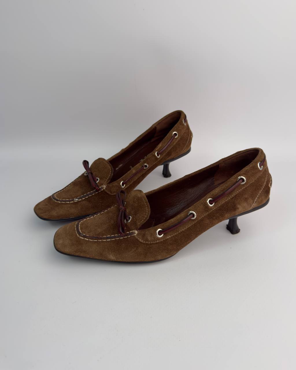 Prada Vintage Suede Kitten Heels — 36.5