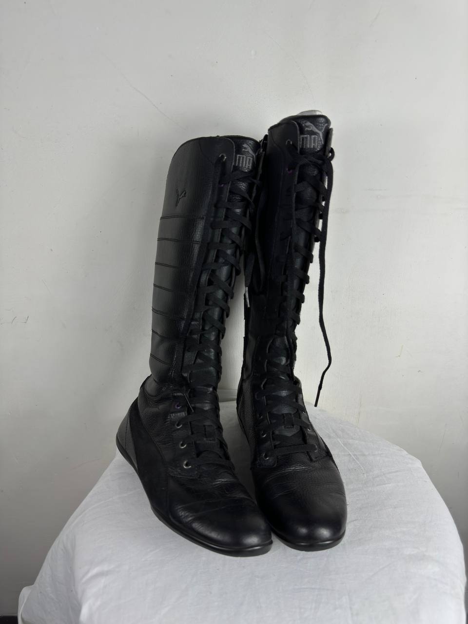 Puma Vintage Black Leather Boots 36/37 & 37/37.5