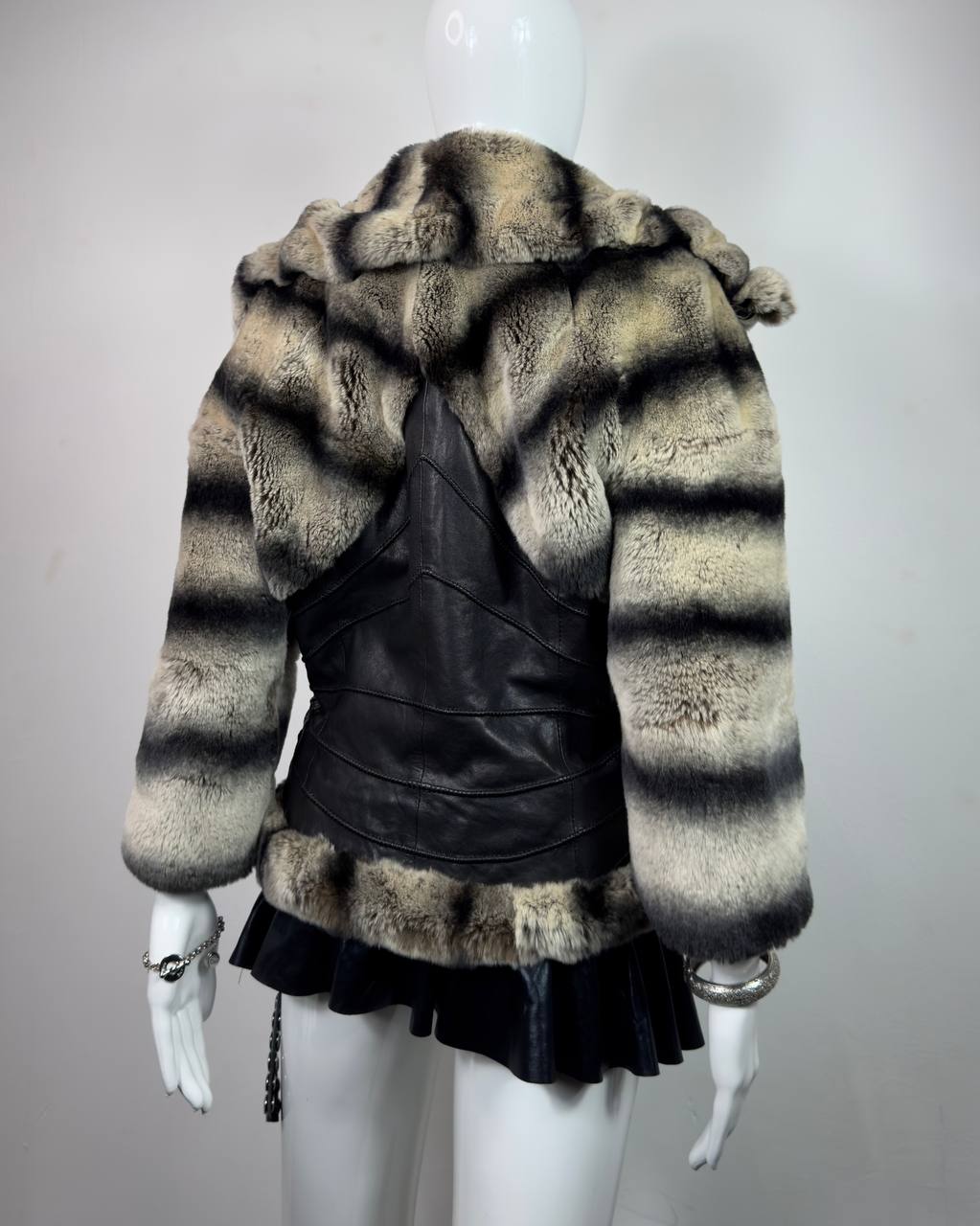 Vintage Leather Fur Jacket M-XL
