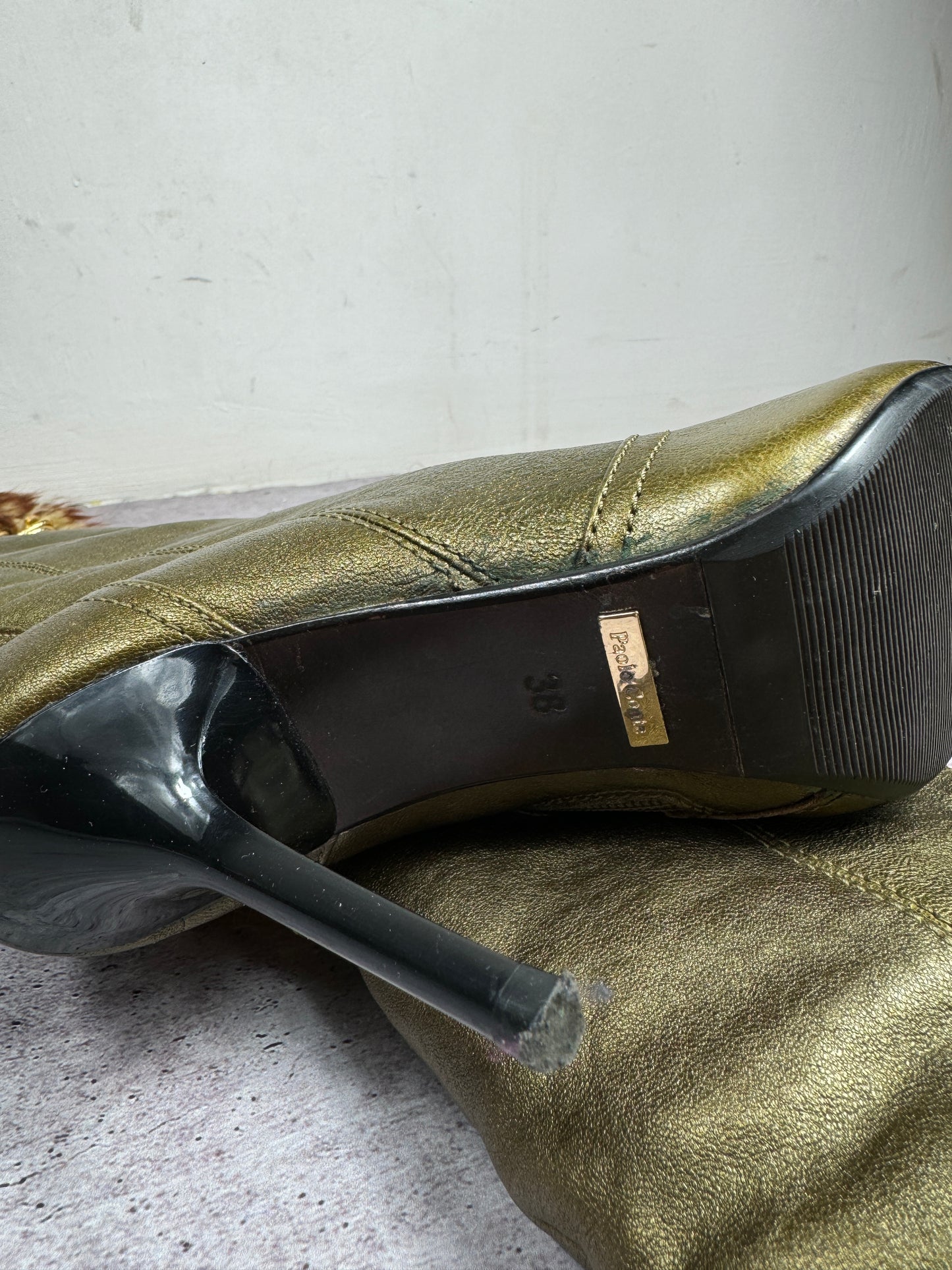Vintage Italian Paolo Conte Leather Boots 38