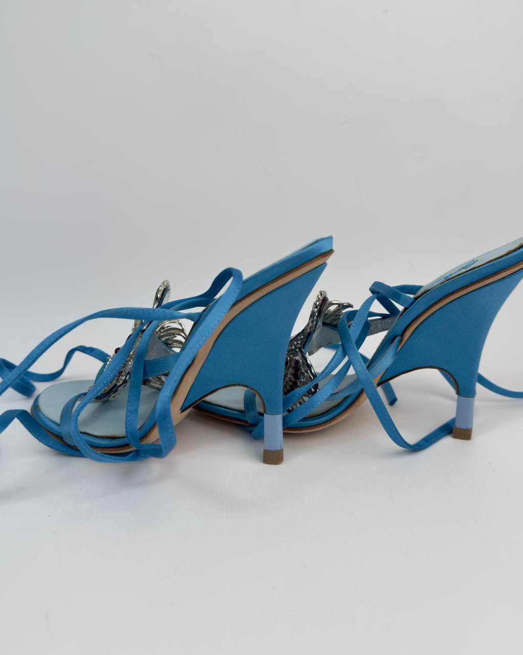 Giuseppe Zanotti Lionfish Wedge Lace Up Heels — 37/38