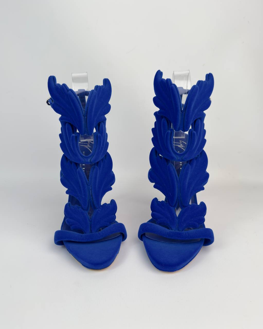 Giuseppe Zanotti Cruel Summer Blue Velvet Heels — 37