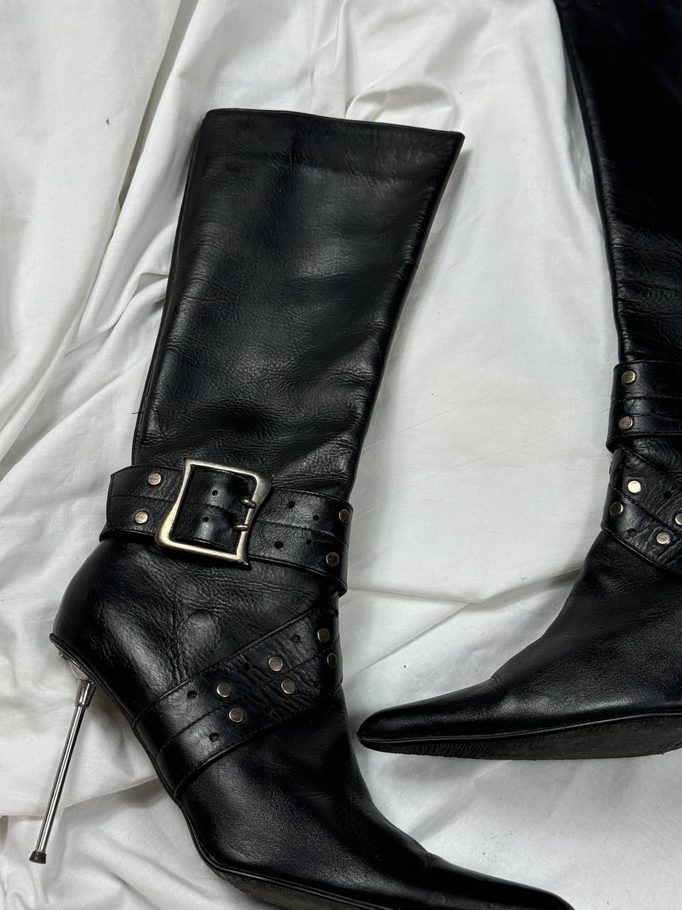 Vintage Leather Buckle Boots 39.5/40