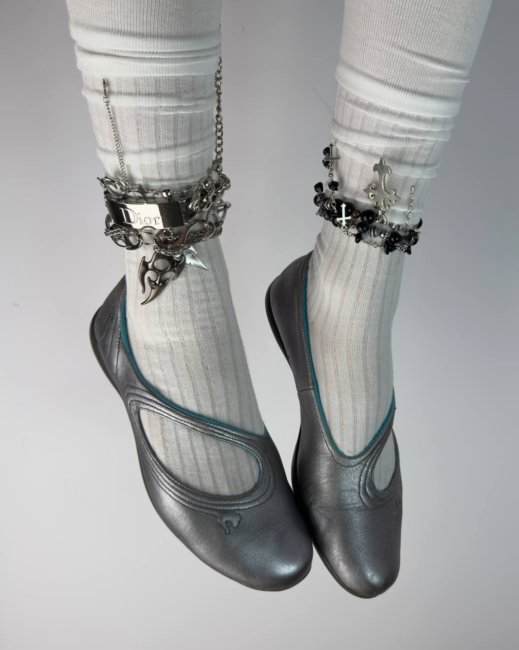 Puma Vintage Silver Ballet Flats — 38/38.5