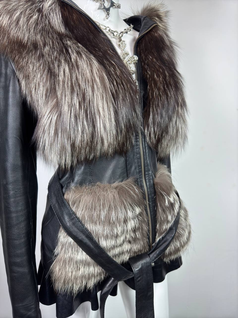 Vintage Leather Fur Jacket S-L