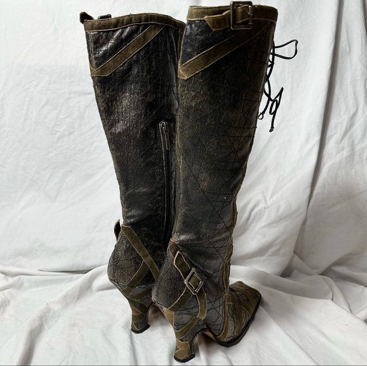 Christian Dior By Galliano 2000 runway lace up riding boots