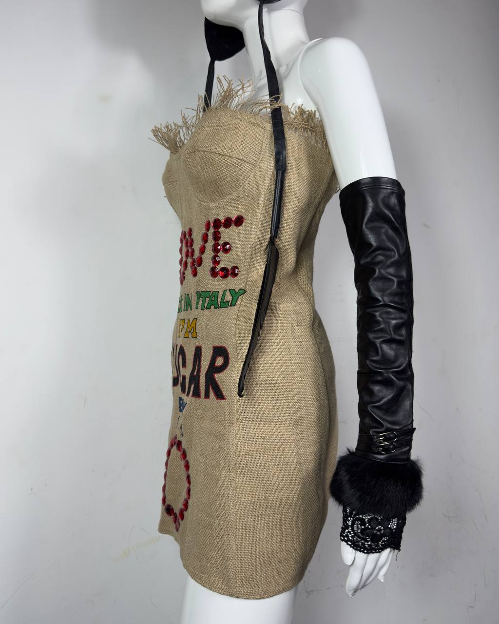 Dolce Gabbana S/S 1992 Runway Jute Corset Dress
