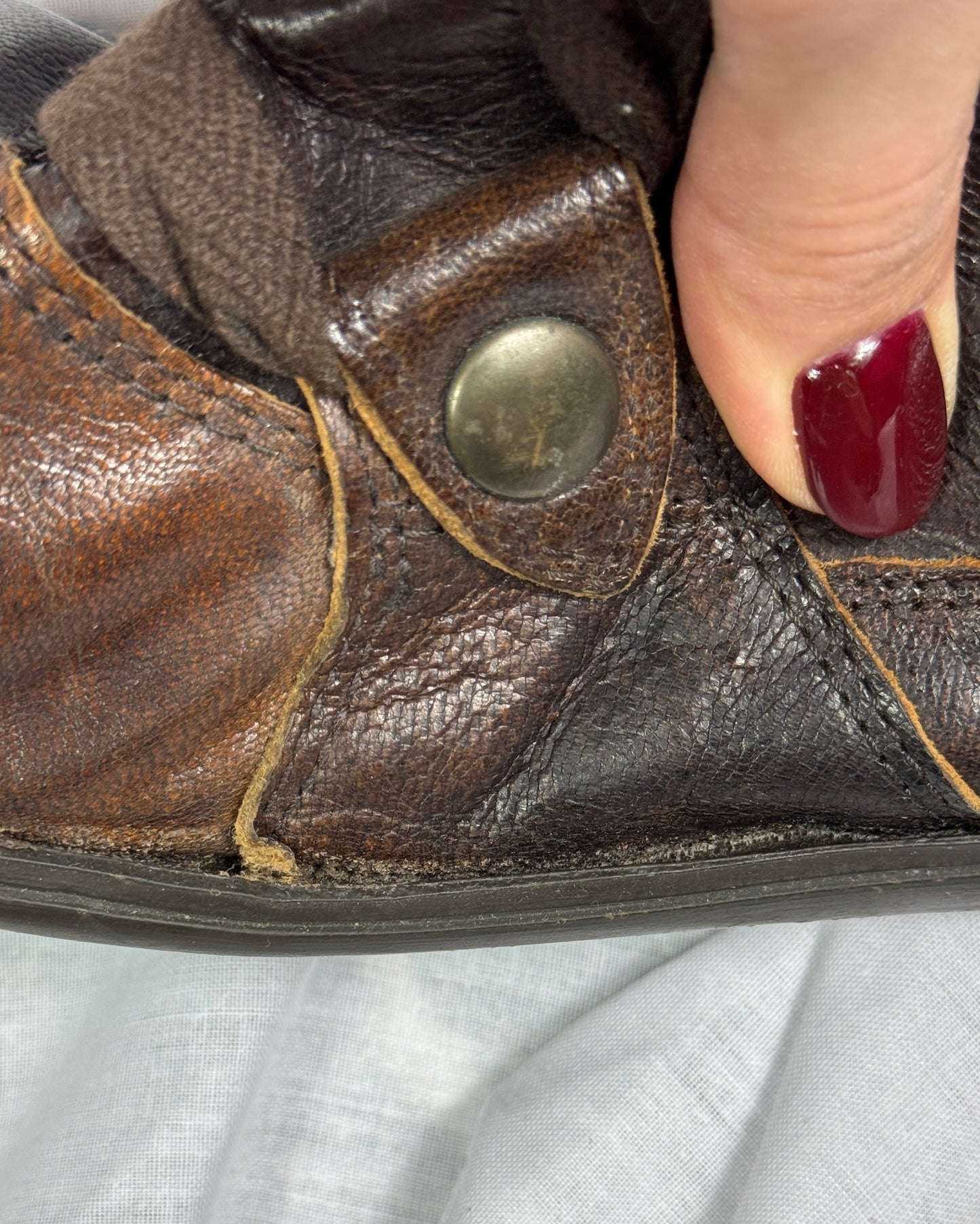 Pataugas Vintage Leather Cyber Moto Boots 38/39