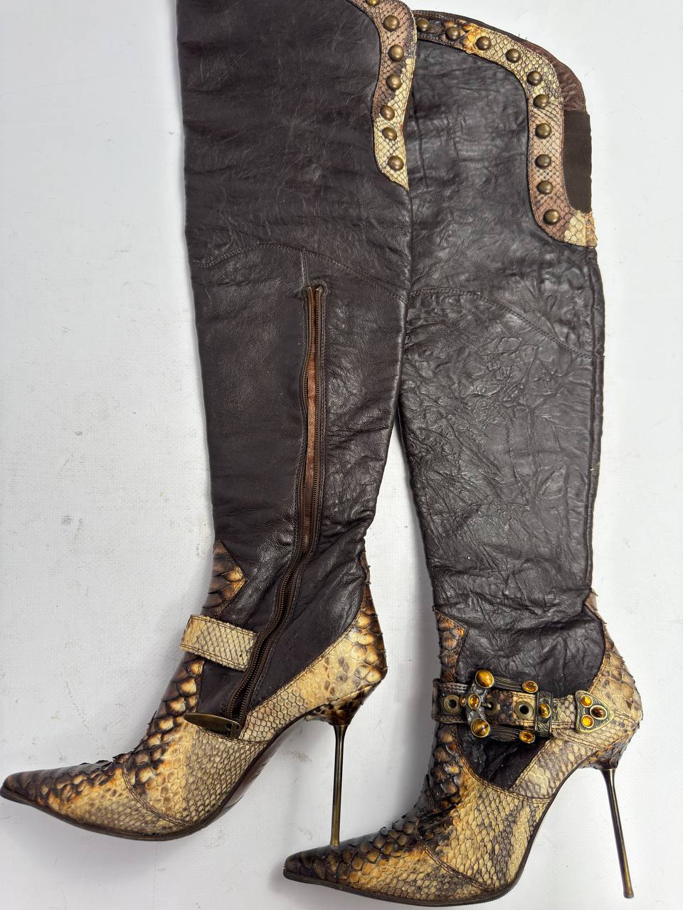 Vintage Italian Loriblu Python Leather Boots — 37/37.5
