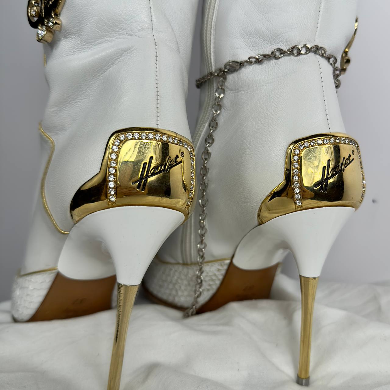 Hamlet Couture Italian Python Leather Boots 37.5/38.5