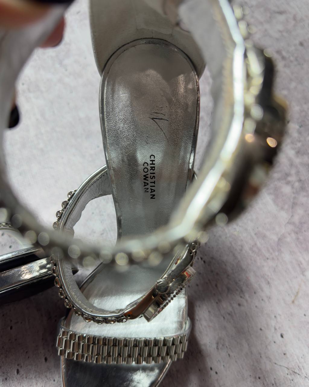 Giuseppe Zanotti x Christian Cowan 2019 Runway Watch Silver Heels 36/37