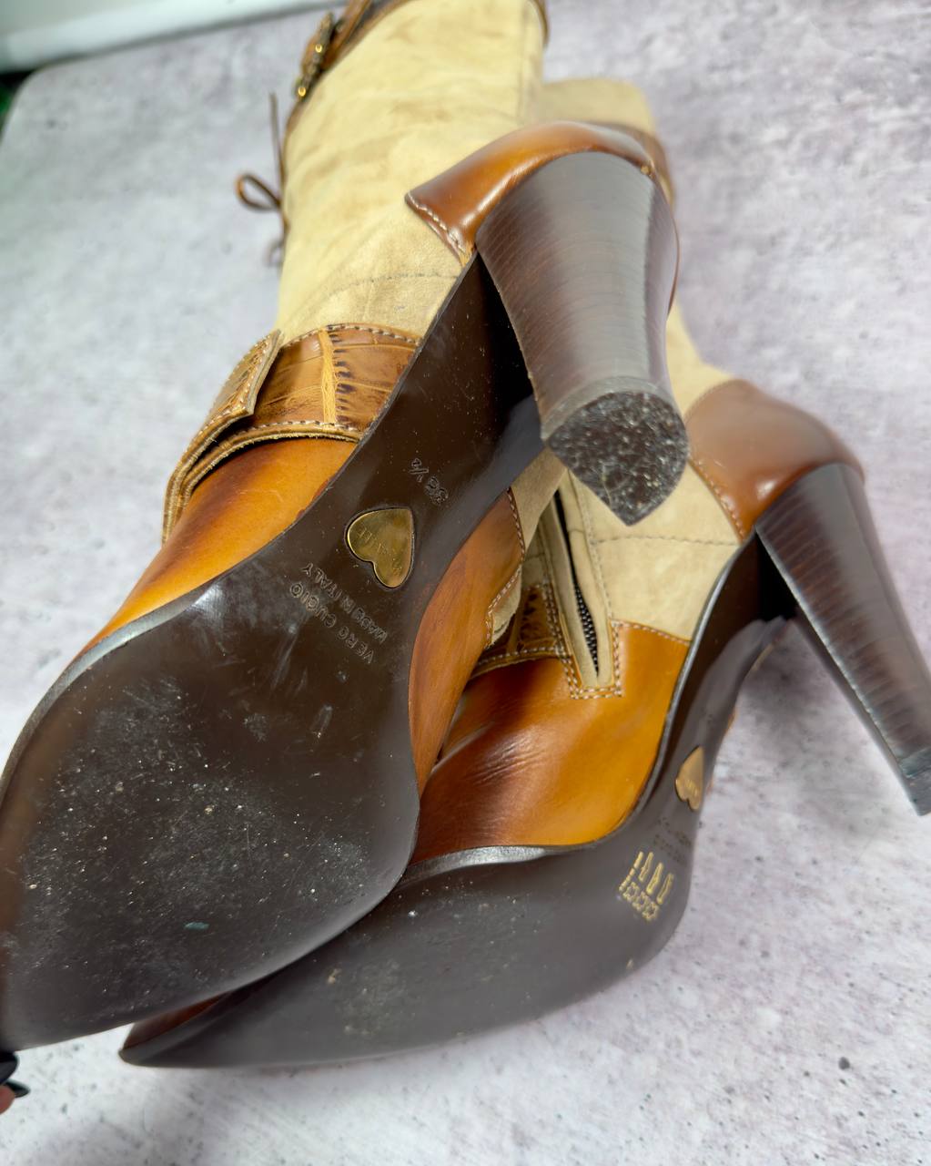 Vintage Italian Heel Boots 38.5