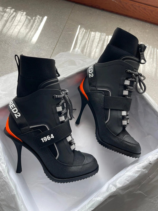 Dsquared2 Techno Hiking Heel Boots 40 — new with box
