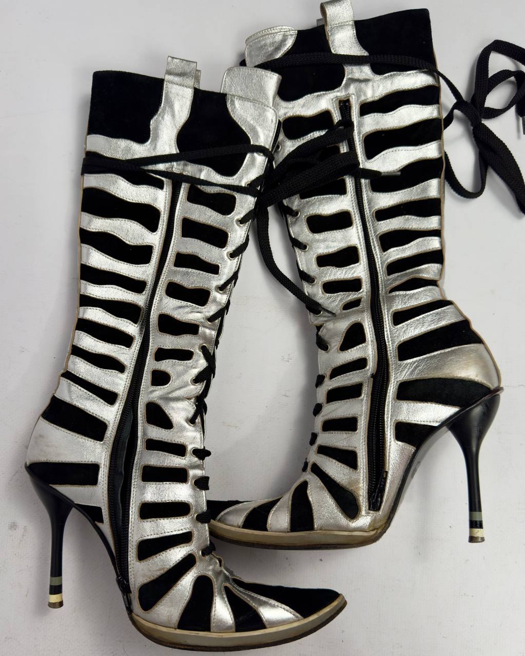 Vintage Italian Leather Spine Boots — 36/36.5