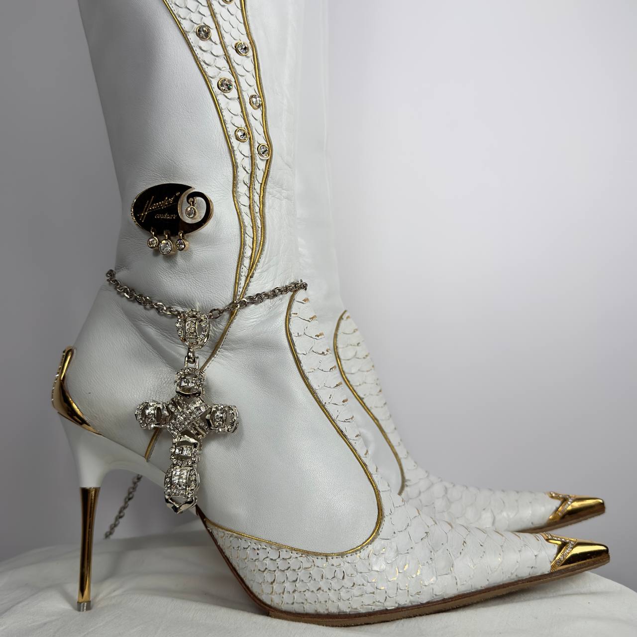 Hamlet Couture Italian Python Leather Boots 37.5/38.5