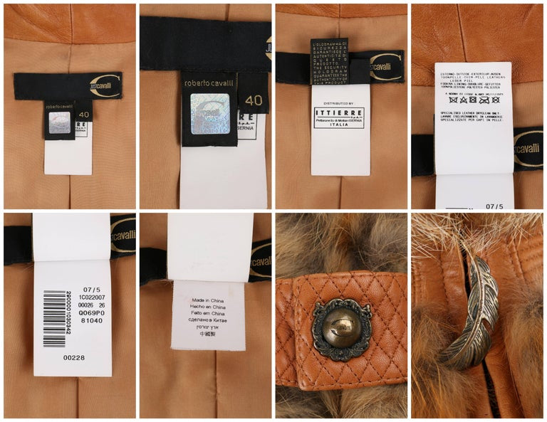 Roberto Cavalli A/W 2007 Leather Genuine Fox Fur Moto Jacket