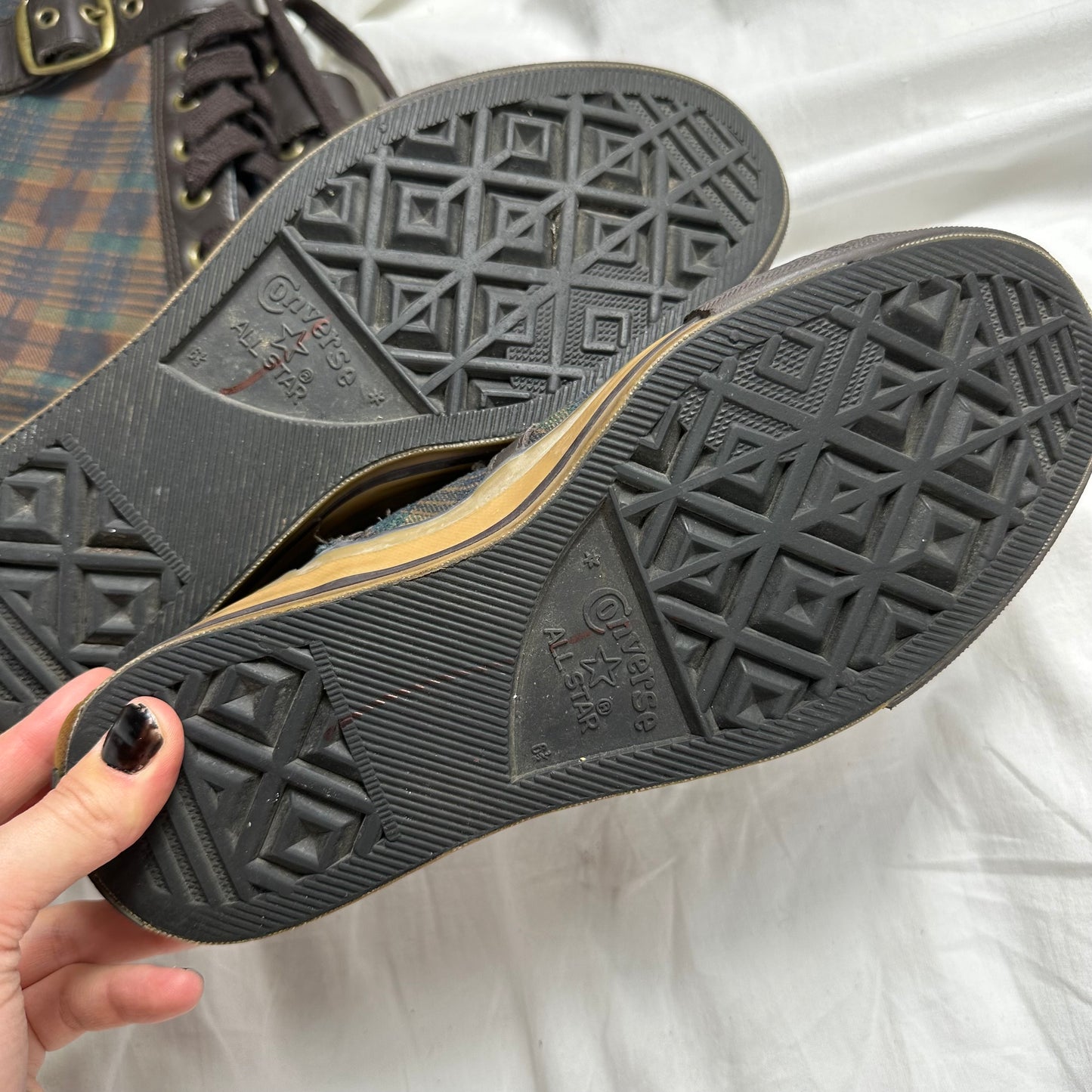 Converse Vintage Buckle Plaid Boots 38/39