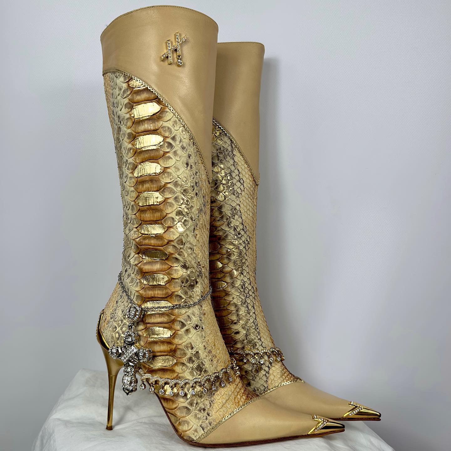 Hamlet Couture Italian Handmade Python Boots 36/37 FINAL SALE