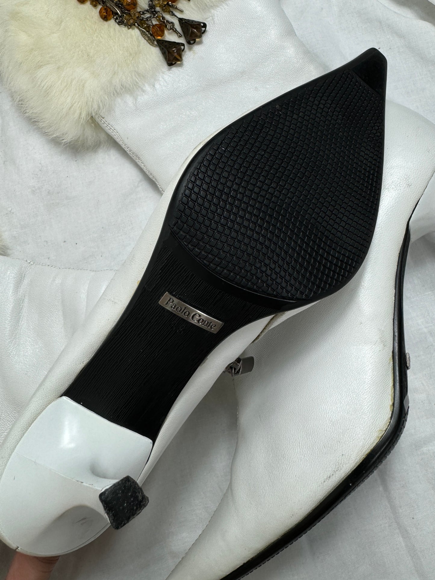 Vintage Italian Leather Fur Boots 37/38