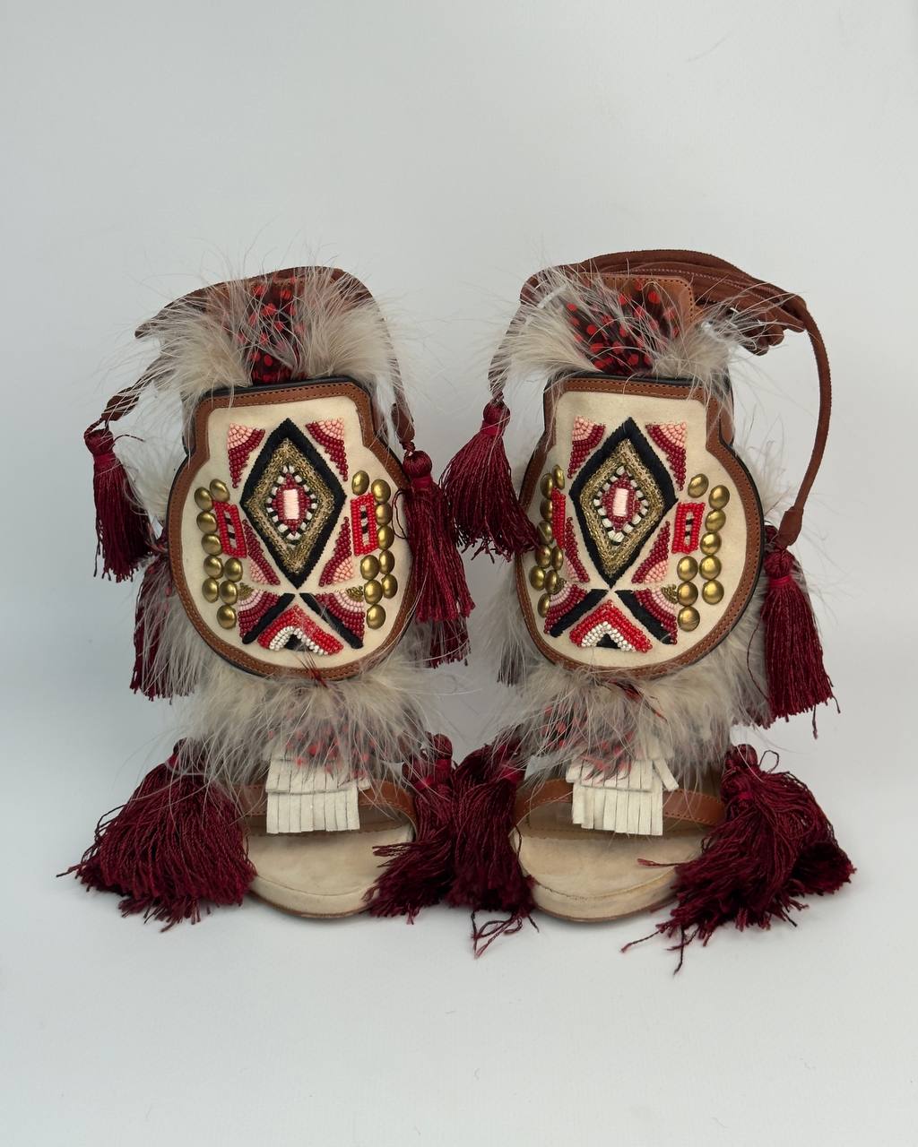 Dsquared2 F/W 2015 Eskimo Feather & Tassels Heels — 36