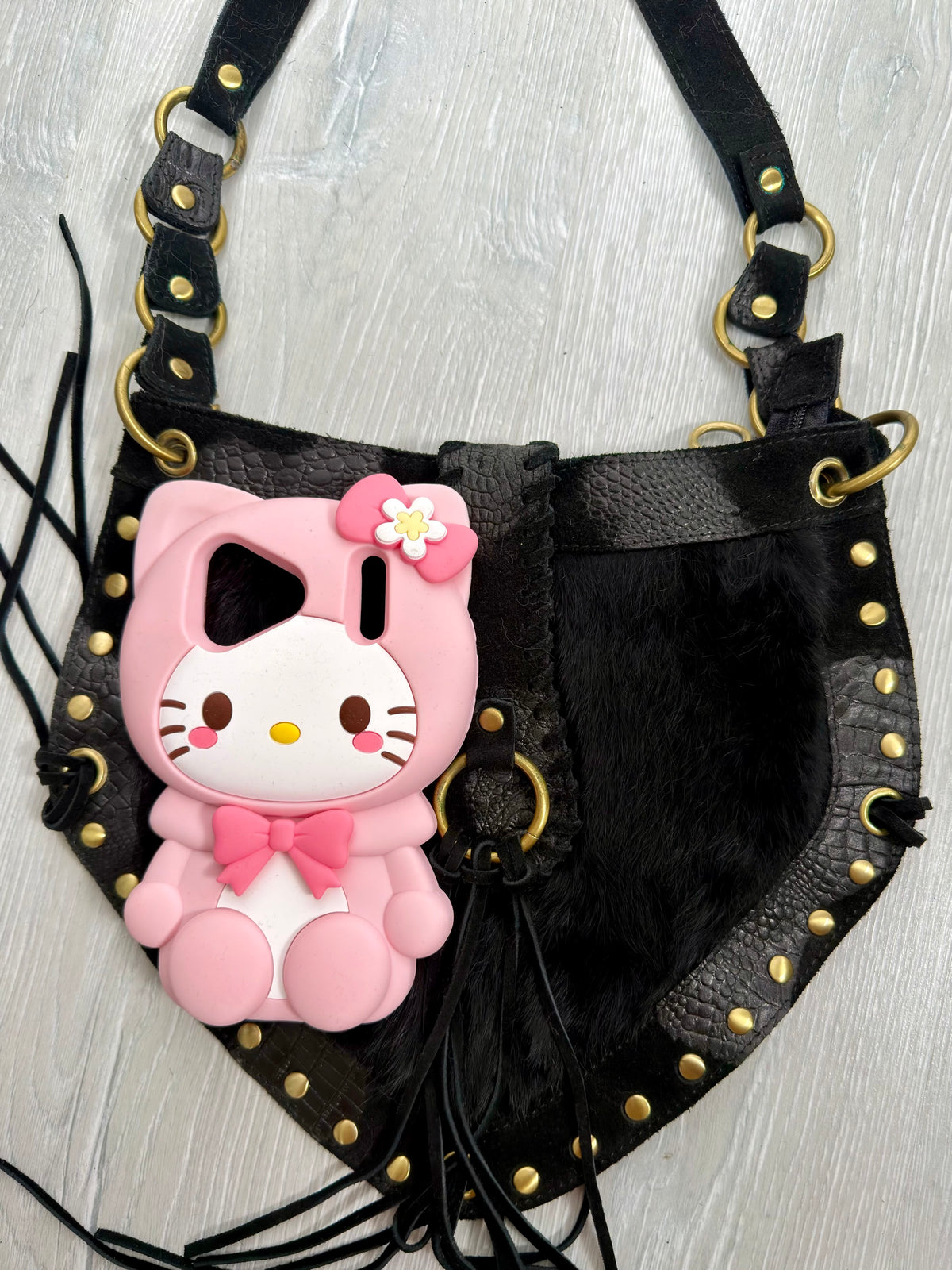 Vintage Fur Leather Bag