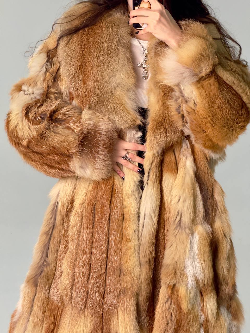 Vintage Red Fox Fur Coat