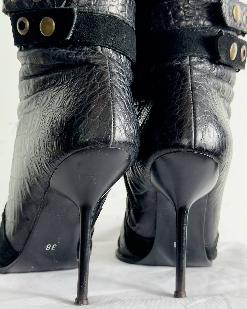 Vintage Italian Leather Cargo Boots 37.5/38