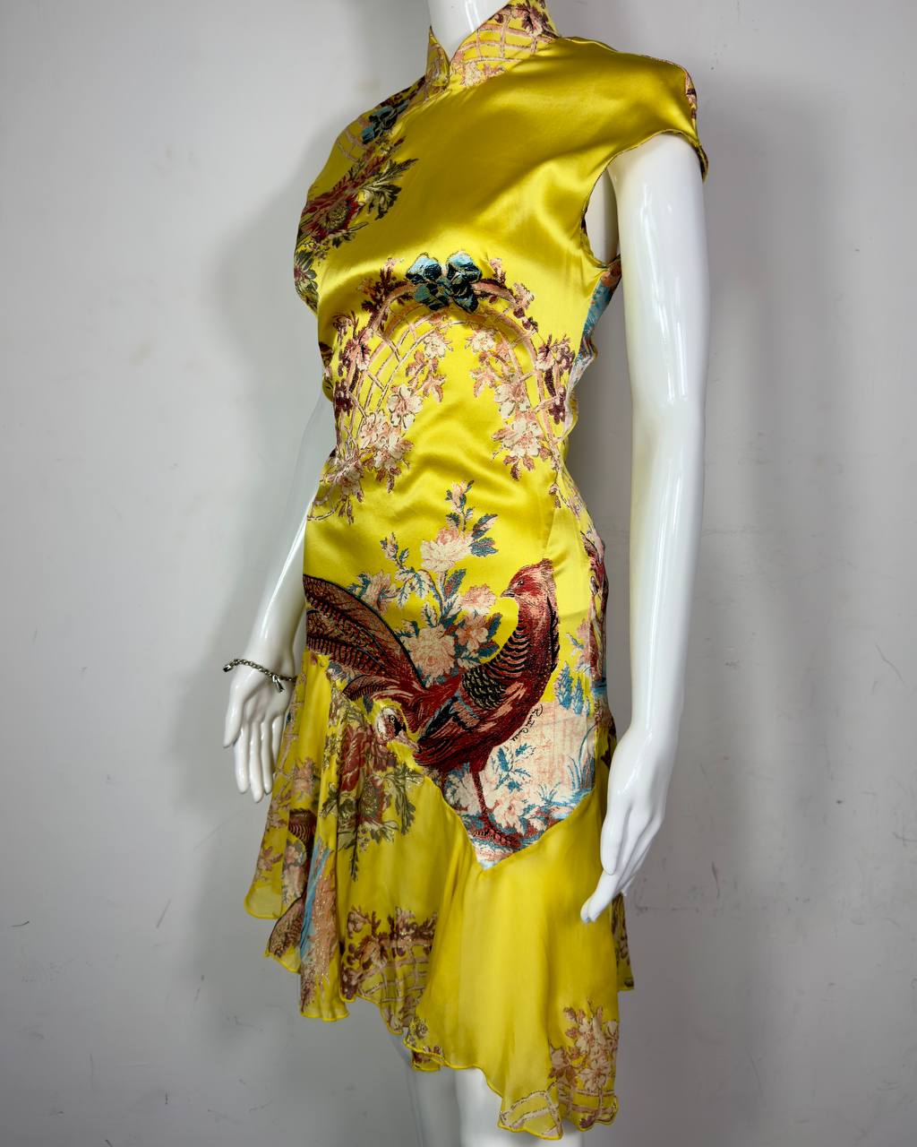 roberto cavalli dress Roberto Cavalli S/S2003 Iconic Chinoiserie Silk Dress – darina`s garms
