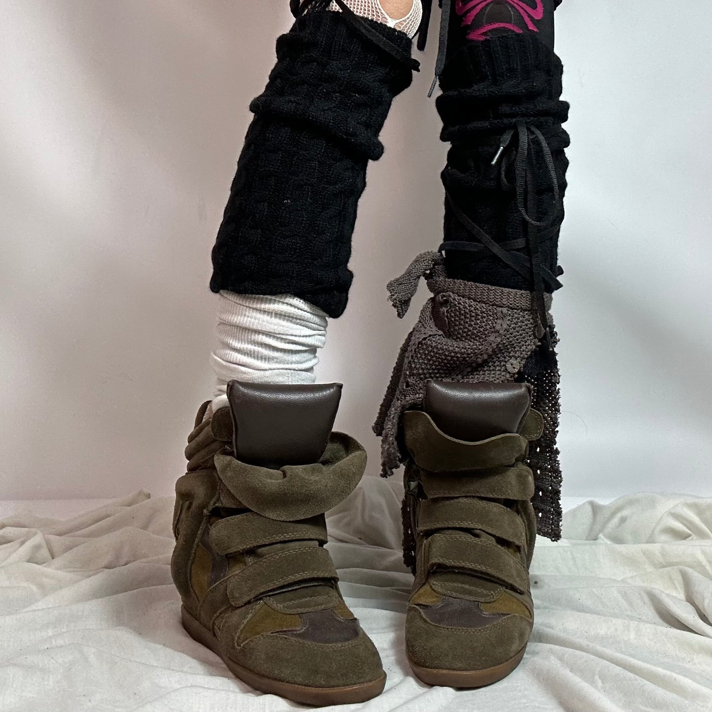 Suede Wedge Sneakers 39/40