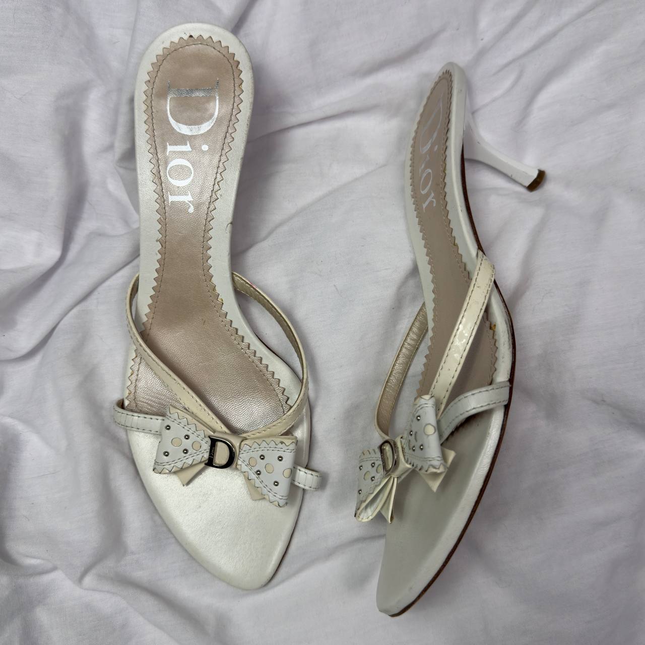 Dior by Galliano Vintage SS06 Bow Leather Mules — 39