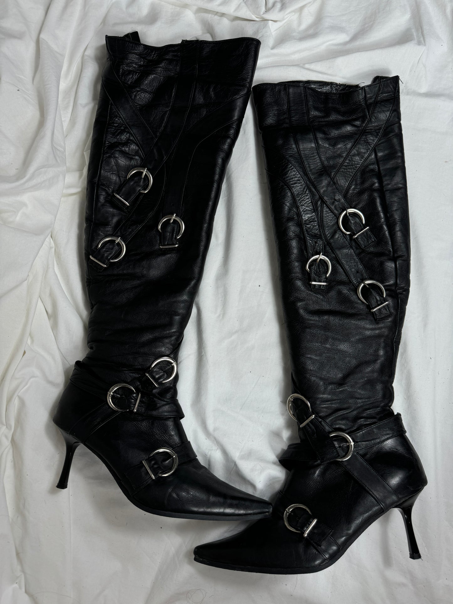 Vintage Leather Buckle Boots 38/39