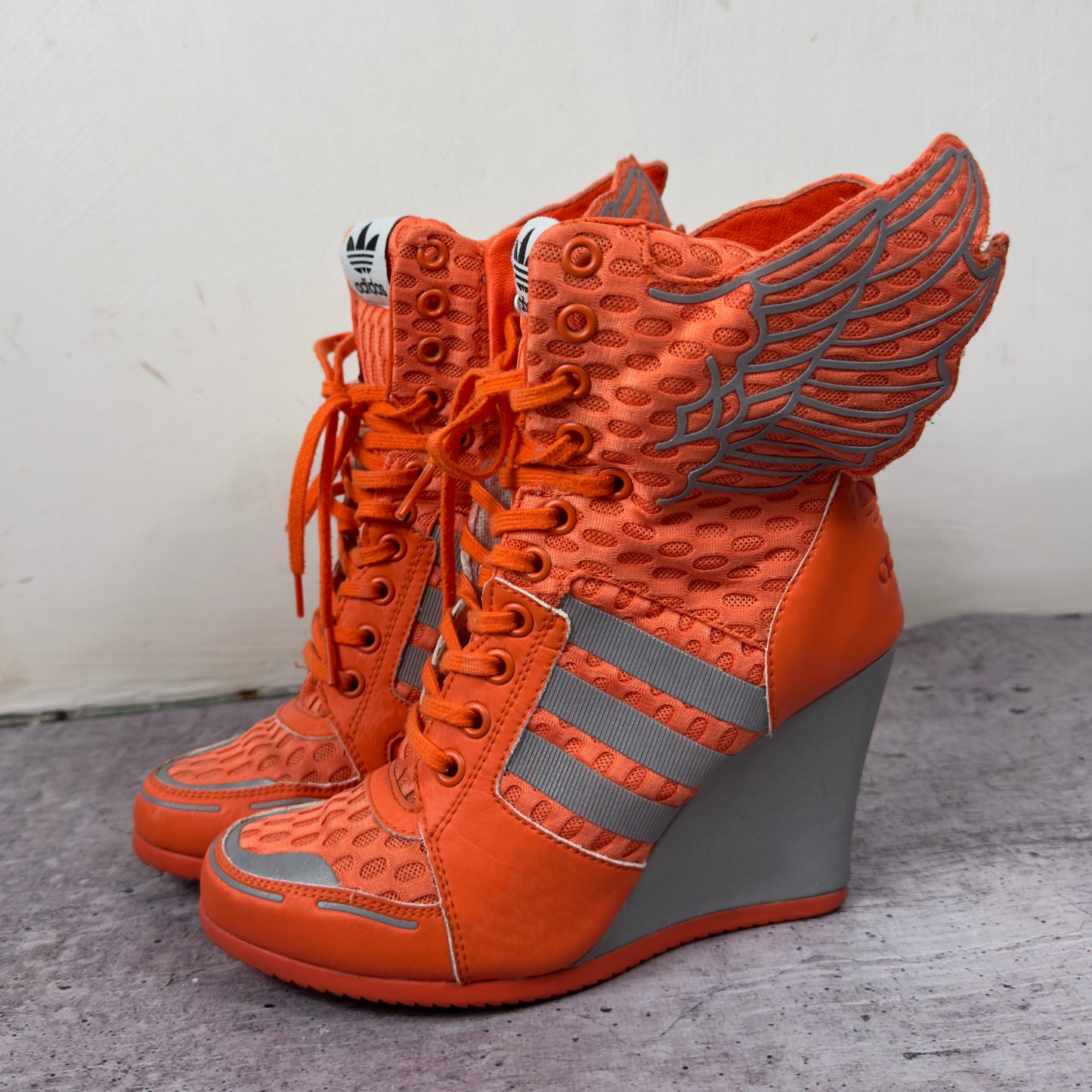 Adidas x Jeremy Scott Angel Reflective Wings Wedge Sneakers 38/38.5