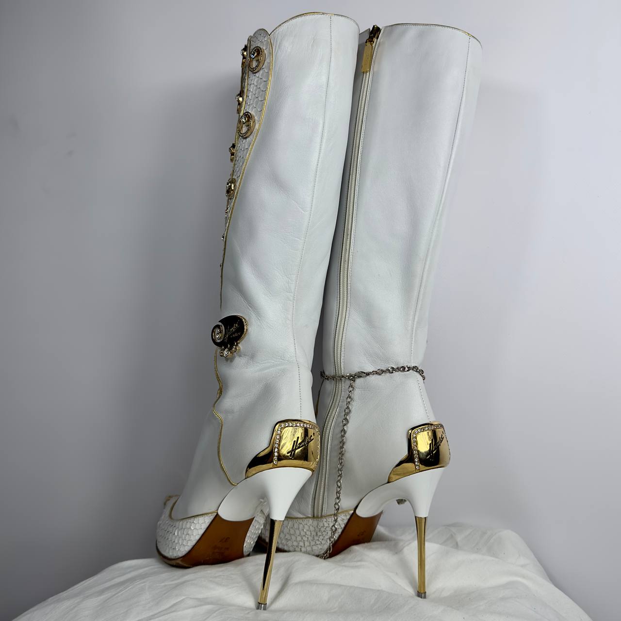 Hamlet Couture Italian Python Leather Boots 37.5/38.5