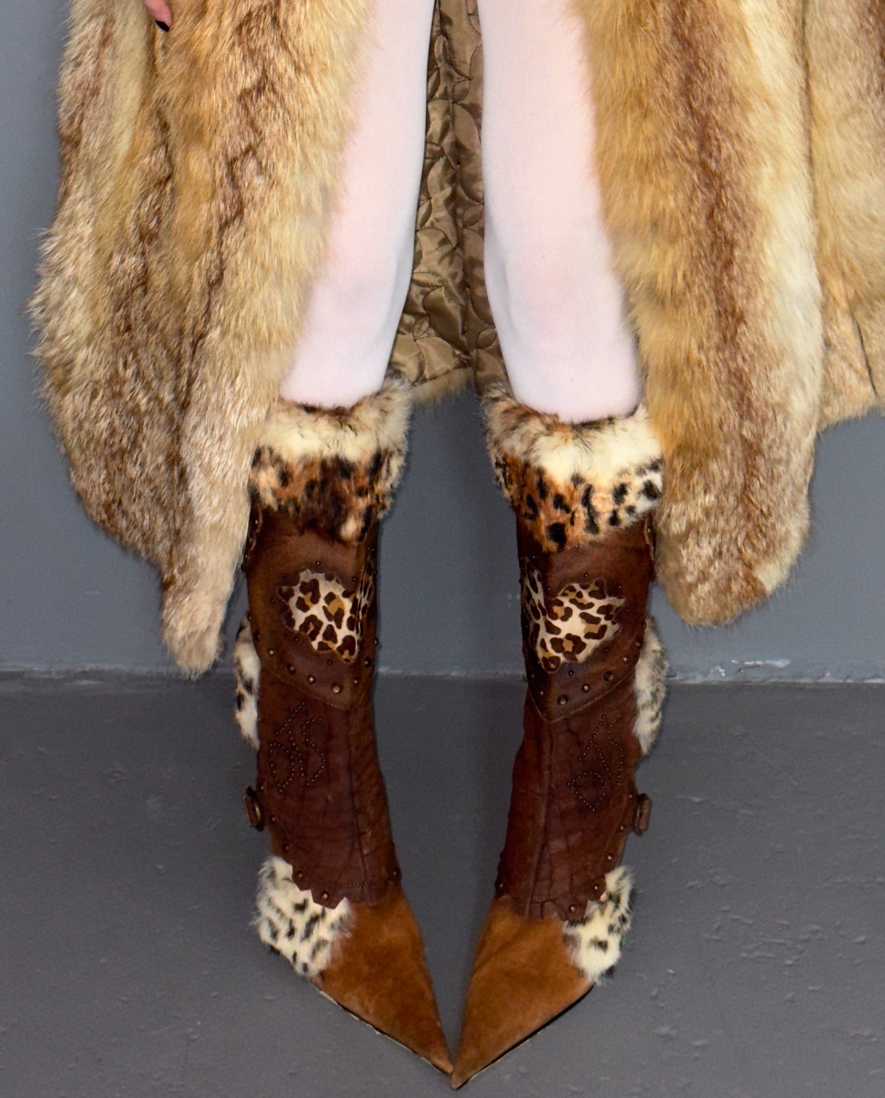 El Dantes Fur Heel Boots 38