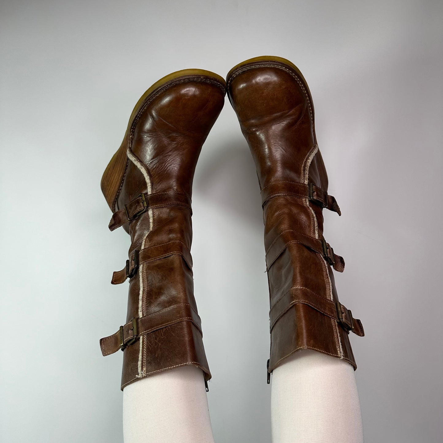 Destroy Vintage Leather Platform Boots
