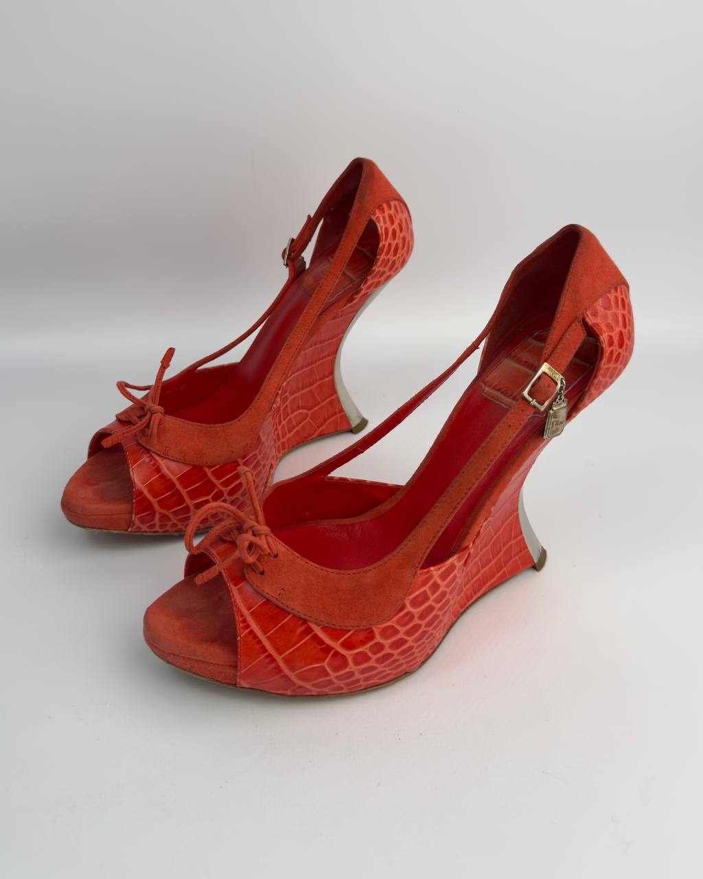 Dior Vintage Snake Wedge Heels — 38.5