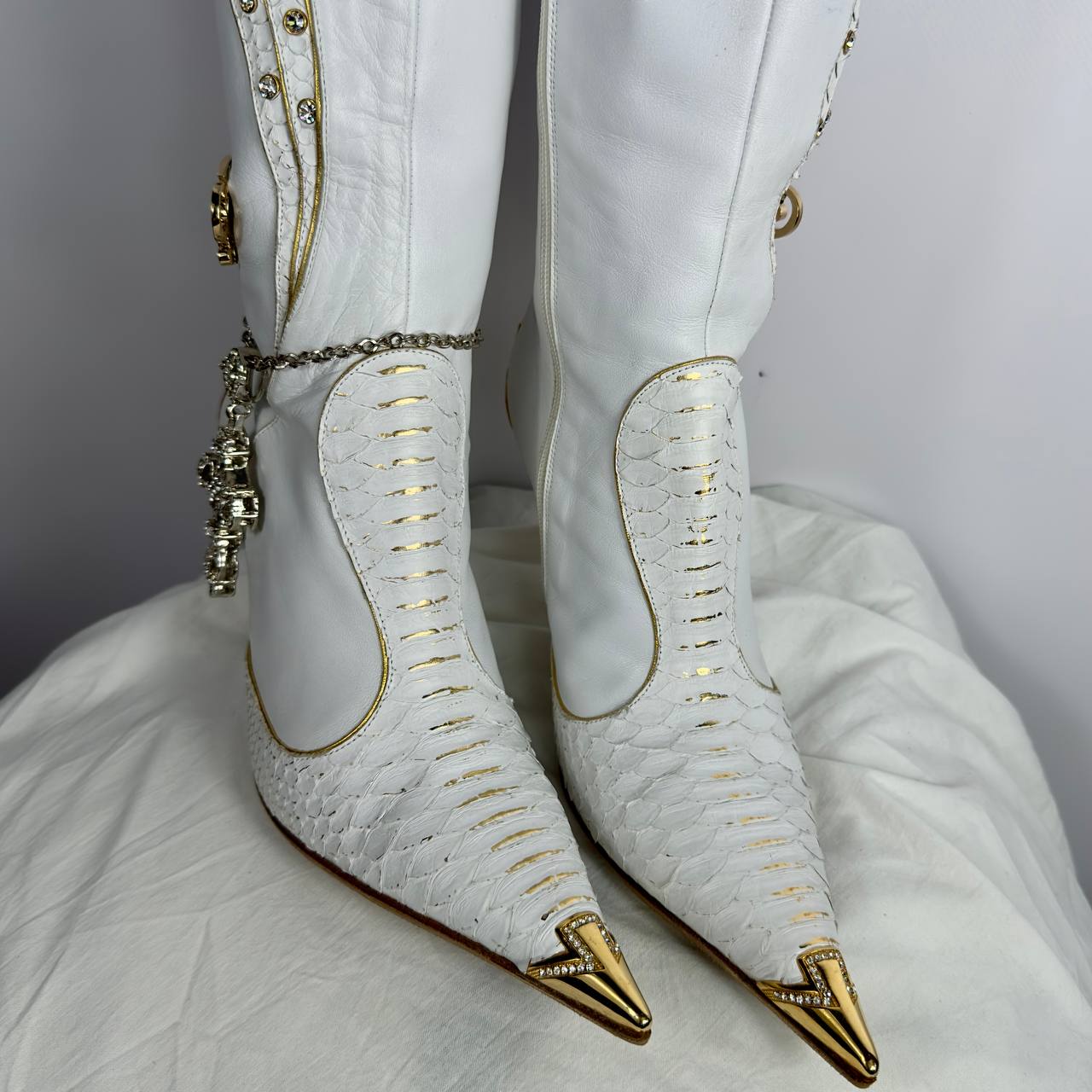 Hamlet Couture Italian Python Leather Boots 37.5/38.5