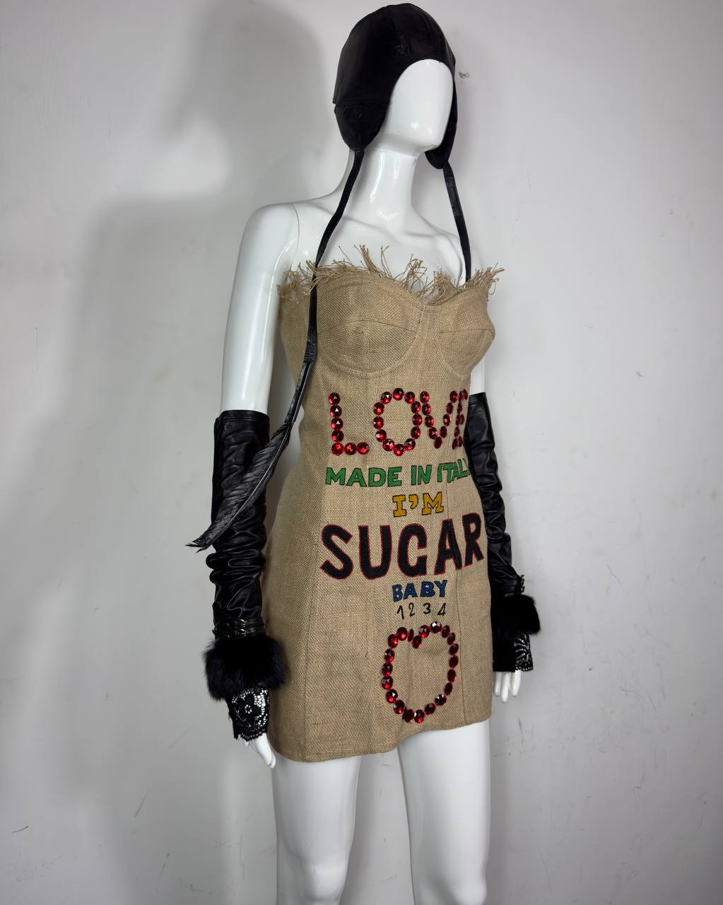 Dolce Gabbana S/S 1992 Runway Jute Corset Dress