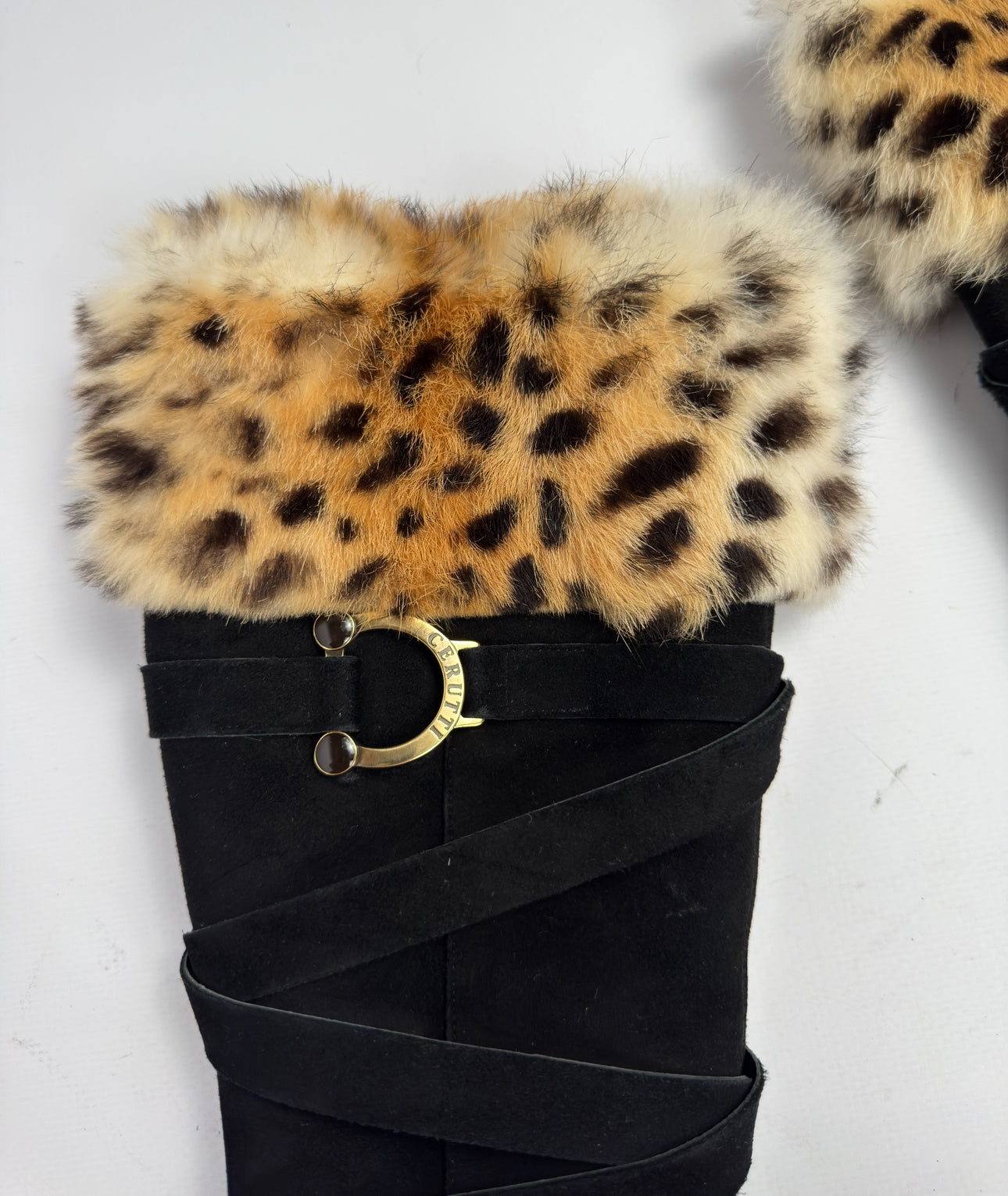 Vintage Italian Suede Fur Boots — 38/38.5