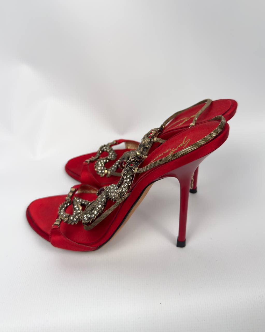 Giuseppe Zanotti Vintage Red Dragon Heels 39/40