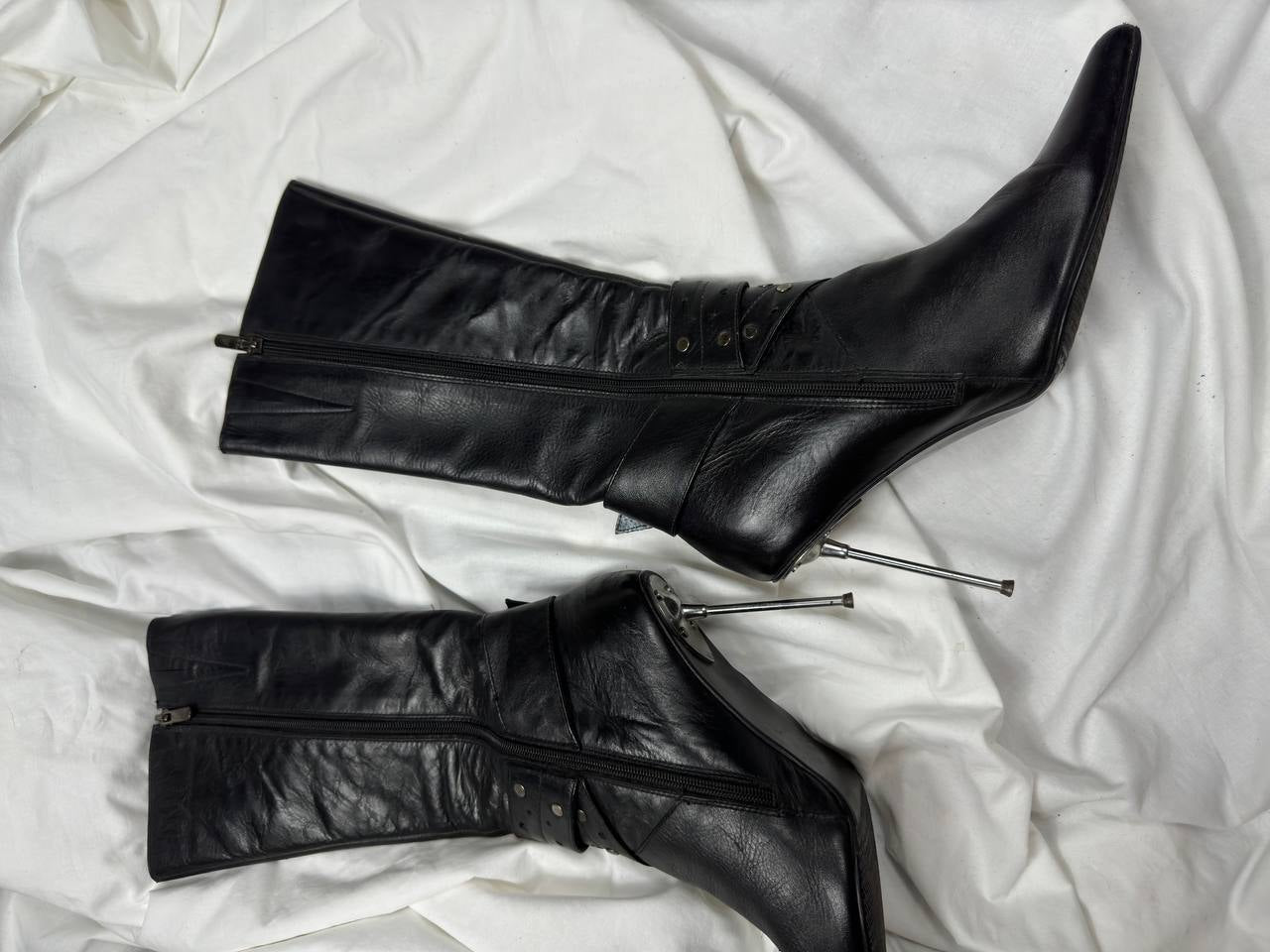 Vintage Leather Buckle Boots 39.5/40