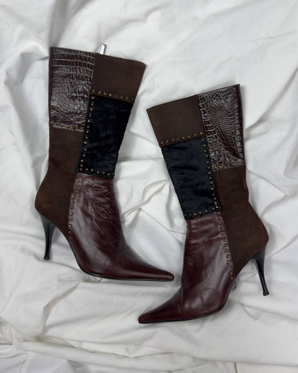 Vintage Italian Patchwork Boots 36.5/37.5