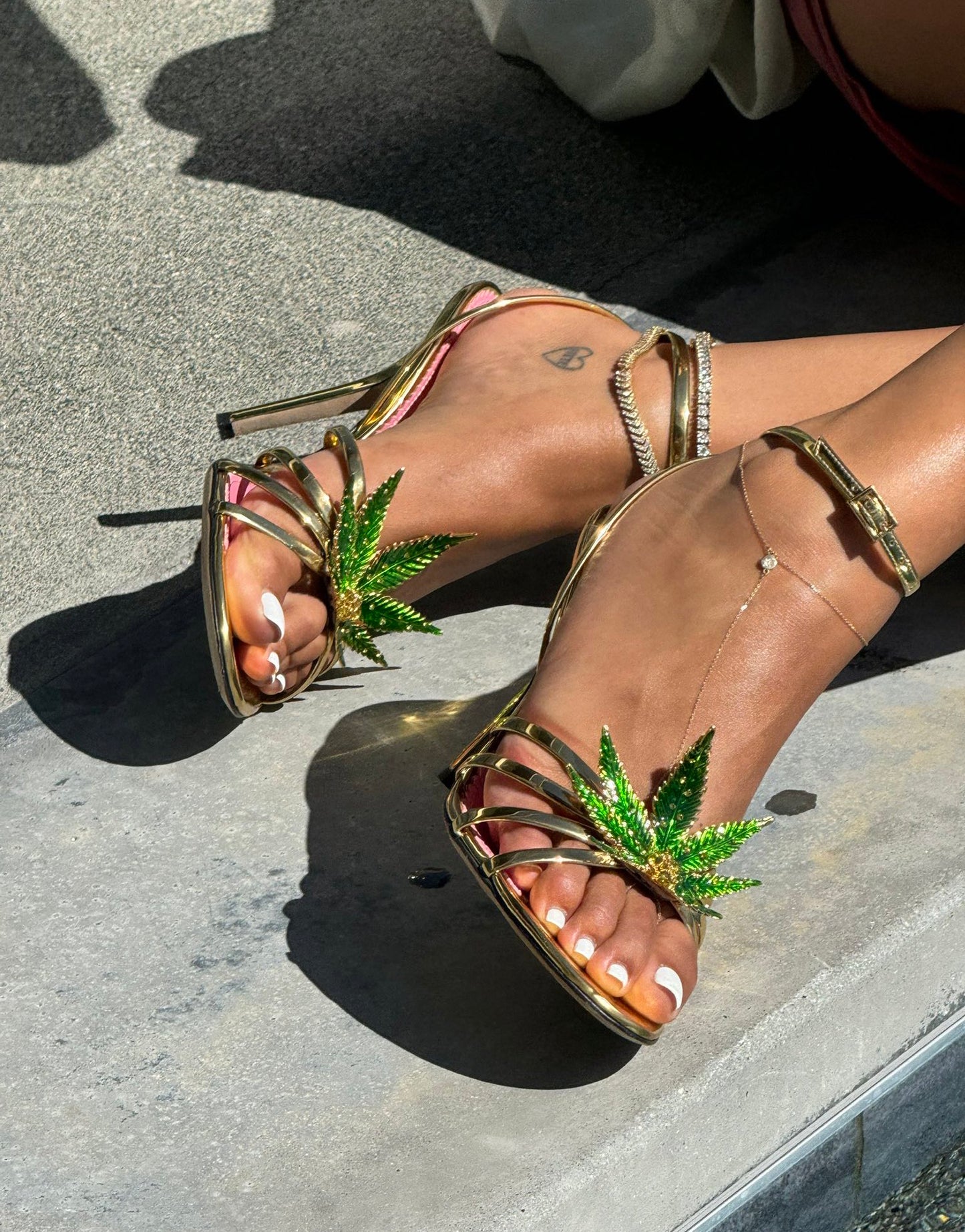 Dsquared2 Marija Leaf Gold Strap Sandals SS05 reissue for SS24 β 37, 38