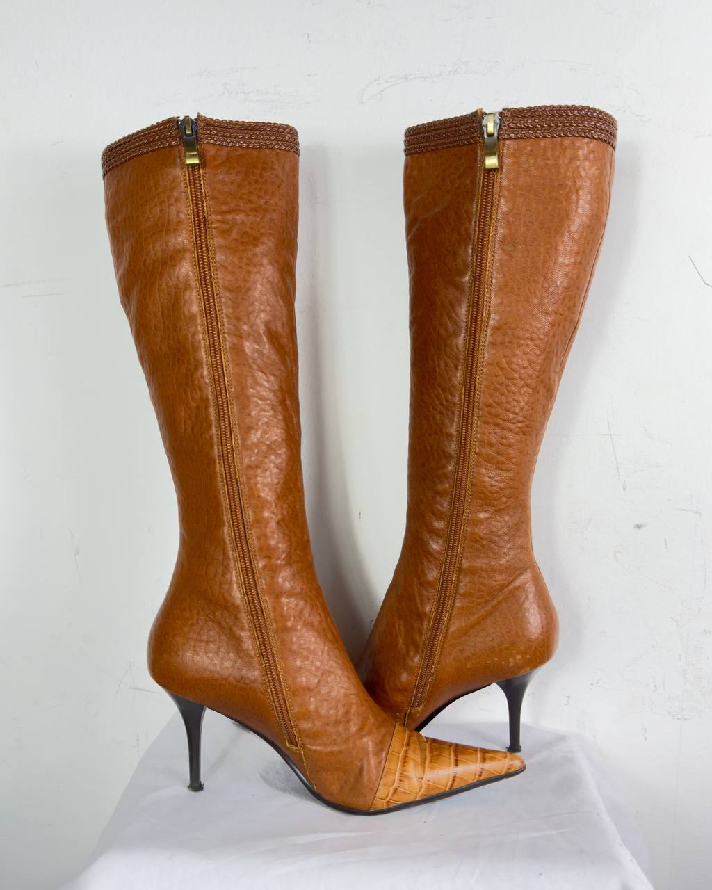 Vintage Italian Luciano Carvari Leather Brown Boots 37/37.5