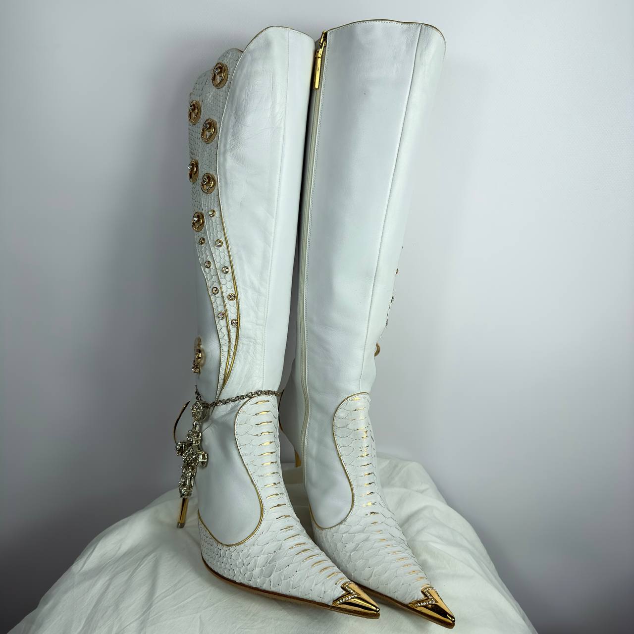 Hamlet Couture Italian Python Leather Boots 37.5/38.5