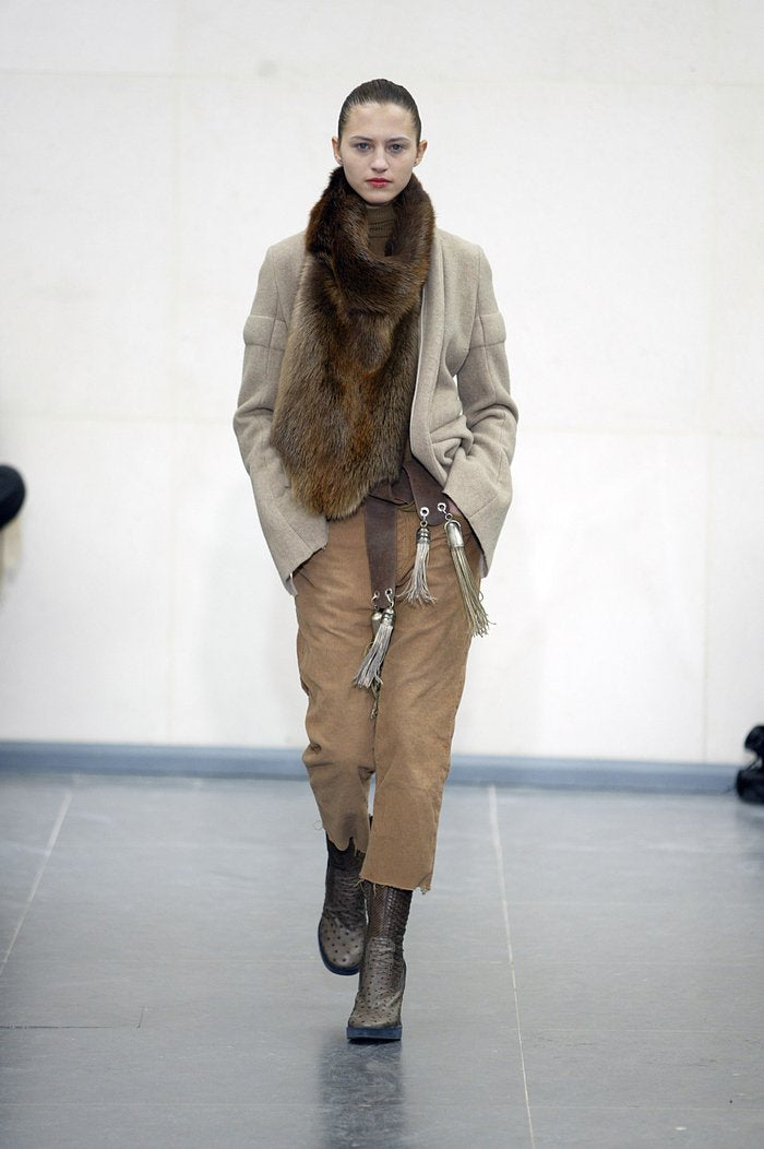 Revillon by Rick Owens FW04 PYTHON SKIN AND OSTRICH LEATHER ANKLE BOOTS 37/37.5