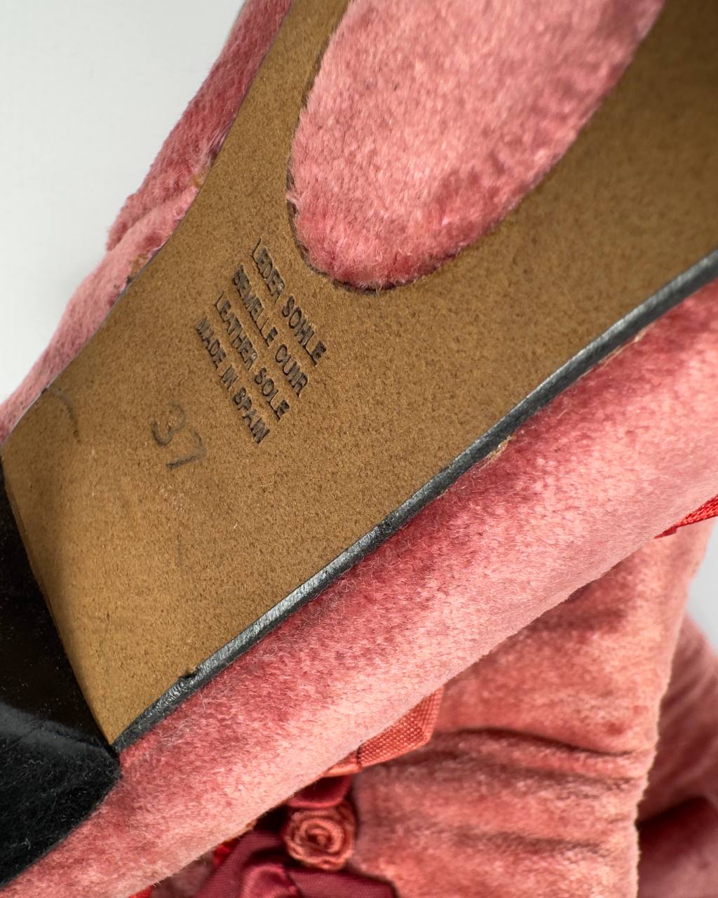 Vintage Velvet Flower Boots — 37