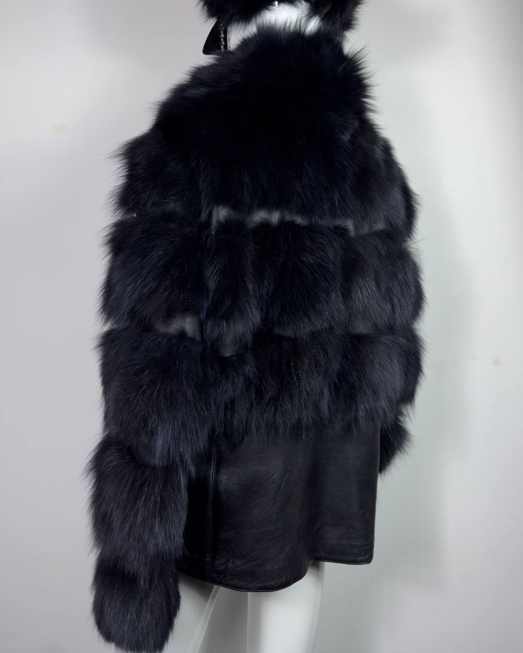 Vintage Fur Leather Jacket L/XXL