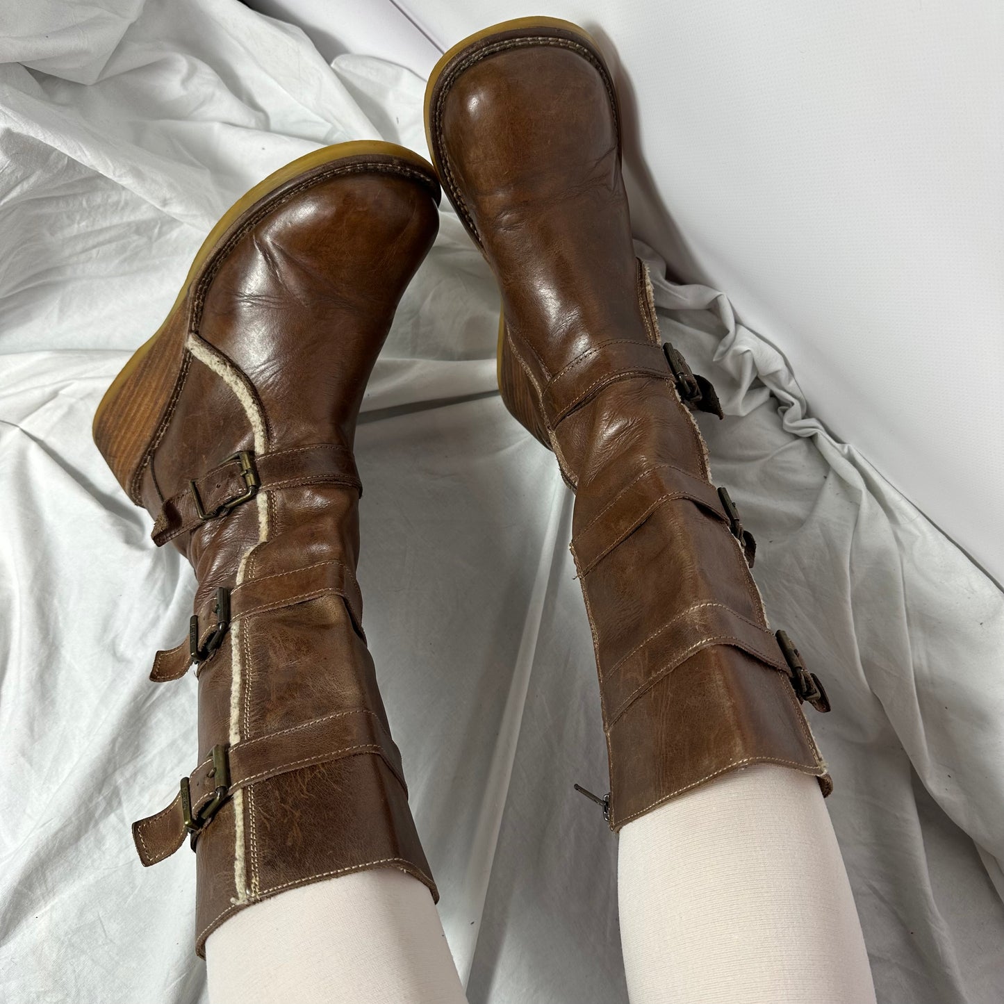Destroy Vintage Leather Platform Boots